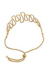 Shop_MNSH_Gold Plated Wavy Curved Armband _at_Aza_Fashions