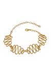 Shop_Mnsh_Gold Plated Wavy Curved Choker_at_Aza_Fashions
