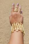 Buy_Mnsh_Gold Plated Wavy Curved Cuff_Online_at_Aza_Fashions