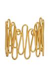 Shop_Mnsh_Gold Plated Wavy Curved Cuff_at_Aza_Fashions