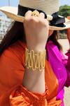 Shop_Mnsh_Gold Plated Wavy Curved Cuff_Online_at_Aza_Fashions