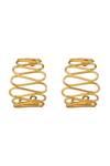Shop_Mnsh_Gold Plated Wavy Curved Mini Hoop Earrings_at_Aza_Fashions