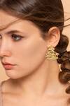 Buy_Mnsh_Gold Plated Wavy Curved Mini Hoop Earrings_at_Aza_Fashions
