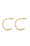 Mnsh_Gold Plated Wavy Curved Hoops _Online_at_Aza_Fashions