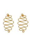 Shop_Mnsh_Gold Plated Wavy Curved Long Earrings _at_Aza_Fashions