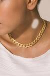 Mnsh_Gold Plated Cuban Link Chain Choker_Online_at_Aza_Fashions