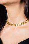 Mnsh_Gold Plated Cuban Link Chain Choker_at_Aza_Fashions