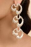 Shop_Mnsh_Silver Plated Wave Textured Duster Earrings _at_Aza_Fashions