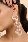 Buy_Mnsh_Silver Plated Wave Textured Duster Earrings _at_Aza_Fashions