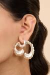 Shop Mnsh Silver Plated Textured Coral Wave Earrings at Aza Fashions Shop_Mnsh_Silver Plated Textured Coral Wave Earrings _at_Aza_Fashions