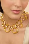 Shop Mnsh Gold Plated Textured Coral Wave Choker Online at Aza Fashions Shop_Mnsh_Gold Plated Textured Coral Wave Choker _Online_at_Aza_Fashions