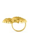 Mnsh_Gold Plated Wave Textured Ring _Online_at_Aza_Fashions