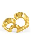 Shop_Mnsh_Gold Plated Wave Textured Ring _at_Aza_Fashions