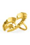 Buy_Mnsh_Gold Plated Wave Textured Ring _Online_at_Aza_Fashions