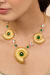 Shop_Mnsh_Gold Plated Multicolor Glass Stone Seashell Necklace _Online_at_Aza_Fashions