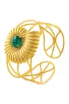 Buy Mnsh Gold Plated Beads Seashell Motif Stone Studded Cuff Online at Aza Fashions Buy_Mnsh_Gold Plated Beads Seashell Motif Stone Studded Cuff _Online_at_Aza_Fashions