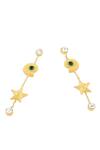 Mnsh_Gold Plated Glitter, Stones, Crystals Shell Cascade Embellished Earrings _Online_at_Aza_Fashions