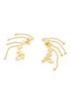 Mnsh_Gold Plated Moon Motif Ear Climber_Online_at_Aza_Fashions