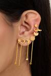 Buy_Mnsh_Gold Plated Moon Motif Ear Climber_at_Aza_Fashions