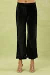 Samyukta Singhania_Black Velvet Sequins Embellished Cape And Pant Set _at_Aza_Fashions