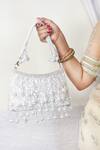 Soho Boho Studio By Aarti Thakur_White Pearls, Sequins Designer Handbag_Online_at_Aza_Fashions
