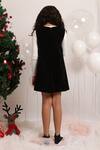 Shop_PNK Isha Arora (Pink)_Black Velvet Bows Embellished Dress _at_Aza_Fashions