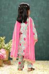 Shop_PNK Isha Arora (Pink)_Blue Polyester, Cotton Mirrors, Embroidery Floral Gota Kurta Set _at_Aza_Fashions