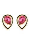 Shop_Isharya_Purple Crystals Tear Drop Stud Earrings_at_Aza_Fashions