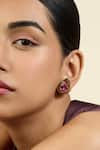 Buy_Isharya_Purple Crystals Tear Drop Stud Earrings_Online_at_Aza_Fashions