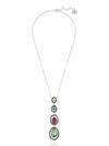 Shop Isharya Multi Color Crystals Y Shaped Pendant Necklace With Multicolor at Aza Fashions Shop_Isharya_Multi Color Crystals Y Shaped Pendant Necklace With Multicolor_at_Aza_Fashions