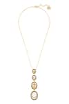 Shop Isharya Multi Color Y Shaped Pendant Necklace With Crystals at Aza Fashions Shop_Isharya_Multi Color Y Shaped Pendant Necklace With Crystals _at_Aza_Fashions