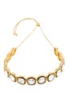 Shop Isharya Gold Plated Crystal Embellished Choker at Aza Fashions Shop_Isharya_Gold Plated Crystal Embellished Choker _at_Aza_Fashions