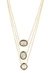 Buy_Isharya_Gold Plated Crystals Embellished Layered Pendant Necklace _Online_at_Aza_Fashions