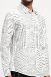 Abraham And Thakore Ivory Cotton Embroidery Kantha Print Collared Shirt at Aza Fashions Abraham And Thakore_Ivory Cotton Embroidery Kantha Print Collared Shirt _at_Aza_Fashions