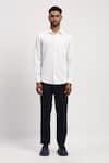 Buy_Abraham And Thakore_White Corduroy Collared Plain Shirt _Online_at_Aza_Fashions