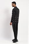 Shop_Abraham And Thakore_Black Pure Cotton Dots Pattern Embroidered Shirt _at_Aza_Fashions