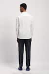 Shop_Abraham And Thakore_White Pure Cotton Geometric Crewel Embroidered Shirt _at_Aza_Fashions