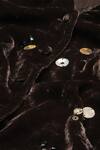 Abraham And Thakore Brown Velvet Sequin, Shells, Beads, Buttons V Neck Scattered Embroidered Jacket Online at Aza Fashions Abraham And Thakore_Brown Velvet Sequin, Shells, Beads, Buttons V Neck Scattered Embroidered Jacket _Online_at_Aza_Fashions
