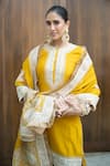 Buy_Sheetal Batra_Yellow Silk Chanderi Kashmiri Tilla Round Raina Embroidered Kurta Sharara Set _Online_at_Aza_Fashions