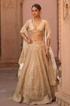 Buy_Sheetal Batra_Ivory Silk Organza Kiran Dori Plunge V Neck Embroidered Lehenga Set _at_Aza_Fashions