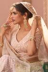 Buy_Sheetal Batra_Pink Silk Embroidery V-neck Kiran Dori Lehenga Set _Online_at_Aza_Fashions