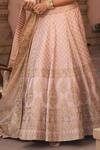 Shop_Sheetal Batra_Pink Silk Embroidery V-neck Kiran Dori Lehenga Set _Online_at_Aza_Fashions