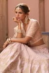 Sheetal Batra_Pink Silk Embroidery V-neck Kiran Dori Lehenga Set _at_Aza_Fashions
