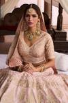 Sheetal Batra_Pink Silk Embroidery V-neck Kiran Dori Lehenga Set _Online