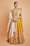 Shop_Sheetal Batra_Yellow Blouse And Lehenga Pure Raw Silk, Dupatta Amna Border Embroidered Set _Online_at_Aza_Fashions