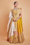 Buy_Sheetal Batra_Yellow Blouse And Lehenga Pure Raw Silk, Dupatta Amna Border Embroidered Set _at_Aza_Fashions