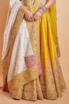 Sheetal Batra_Yellow Blouse And Lehenga Pure Raw Silk, Dupatta Amna Border Embroidered Set _at_Aza_Fashions