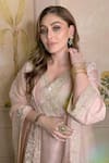 Shop_Sheetal Batra_Pink Chanderi , Organza Embroidery Floral Kashmiri Tilla Kurta Set _Online_at_Aza_Fashions