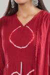 Buy Naintara Bajaj Red Cotton Lace V-neck Tie-dye Pattern Anarkali Set Online at Aza Fashions Buy_Naintara Bajaj_Red Cotton Lace V-neck Tie-dye Pattern Anarkali Set _Online_at_Aza_Fashions