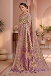 Shop Naintara Bajaj Purple Silk, Brocade Embroidery, Tassels Abstract Woven Pattern Saree And Blouse Online at Aza Fashions Shop_Naintara Bajaj_Purple Silk, Brocade Embroidery, Tassels Abstract Woven Pattern Saree And Blouse _Online_at_Aza_Fashions